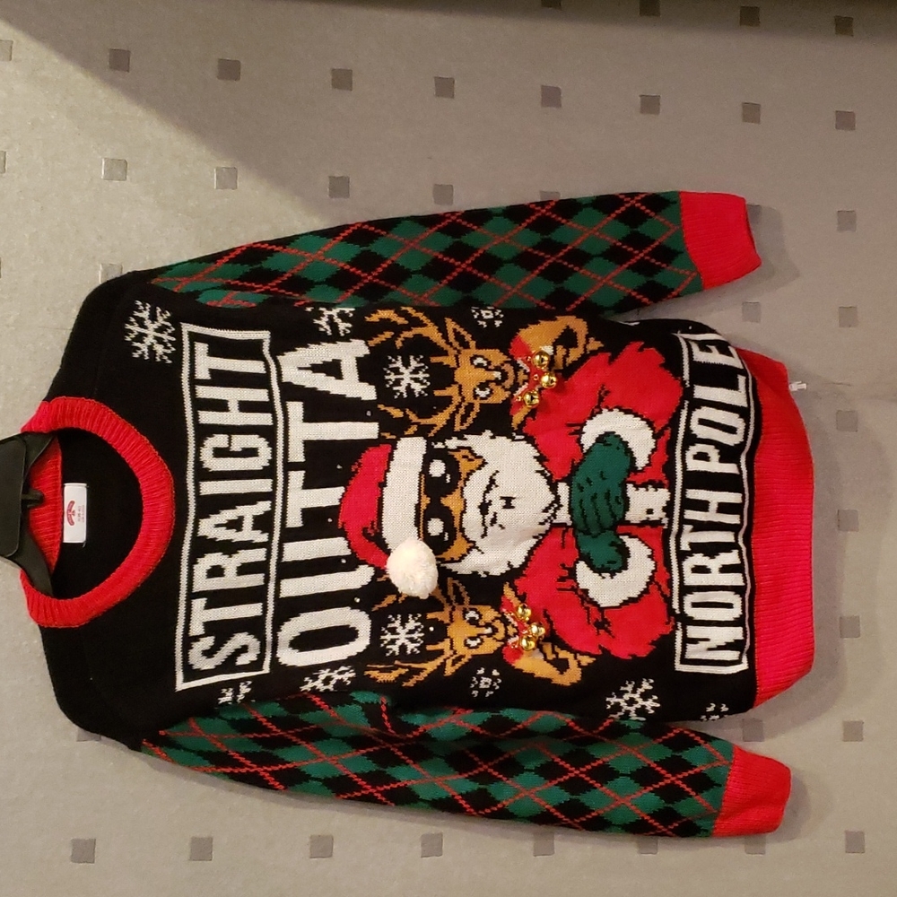 Holiday Time Black and Red Christmas Sweater